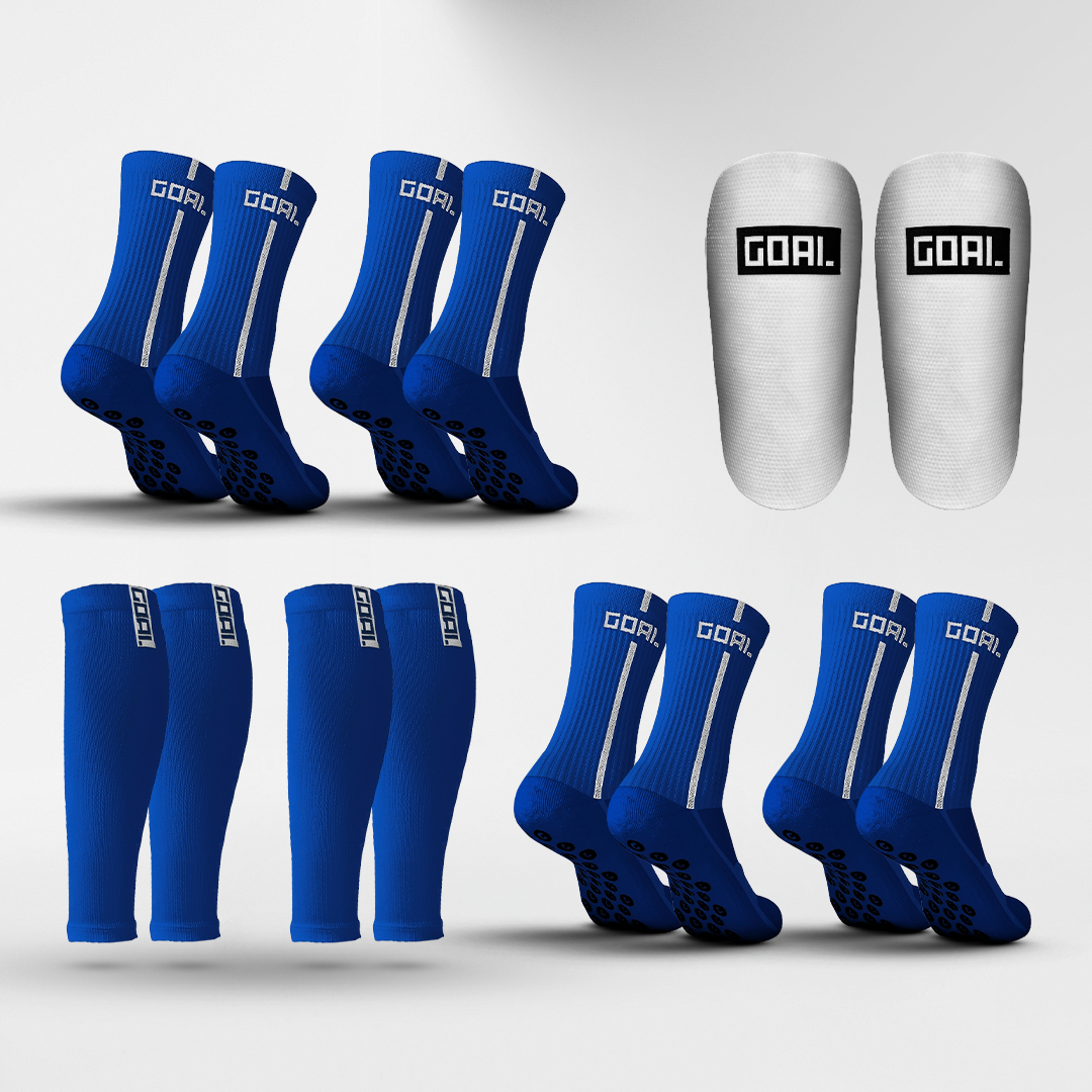 GRIP SOCKS X4 + MANGA PARA PANTORRILLAS X2 + ESPINILLERAS