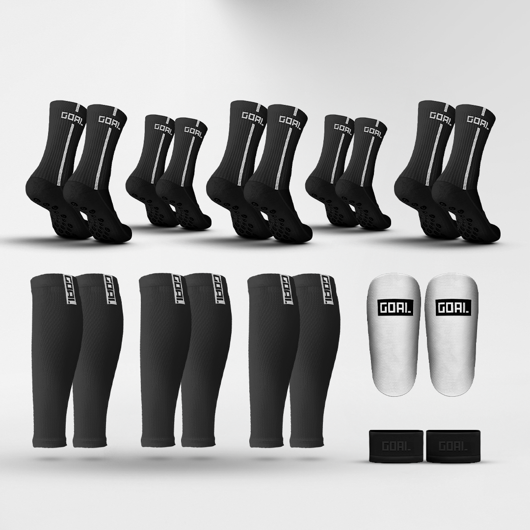 GRIP SOCKS X5+ MANGA PARA PANTORRILLAS X3 + ESPINILLERAS + PRO TAPES