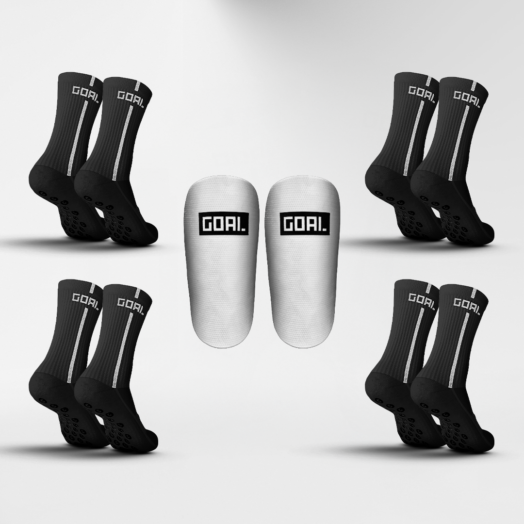 GRIP SOCKS x4 + SHIN PADS