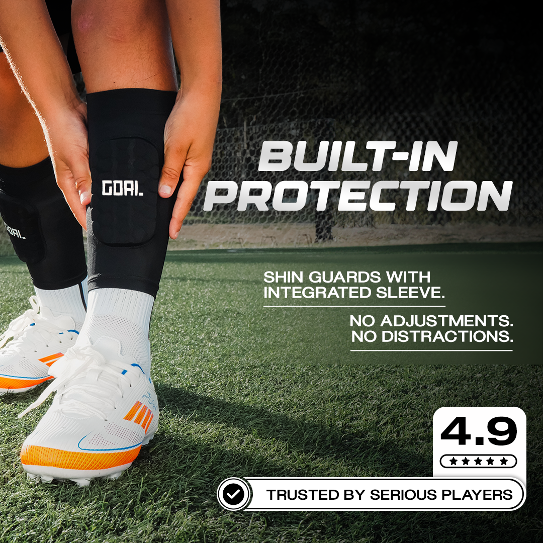 ESPINILLERAS INTEGRADAS + x6 GRIP SOCKS + x2 MANGAS PARA PANTORRILLAS
