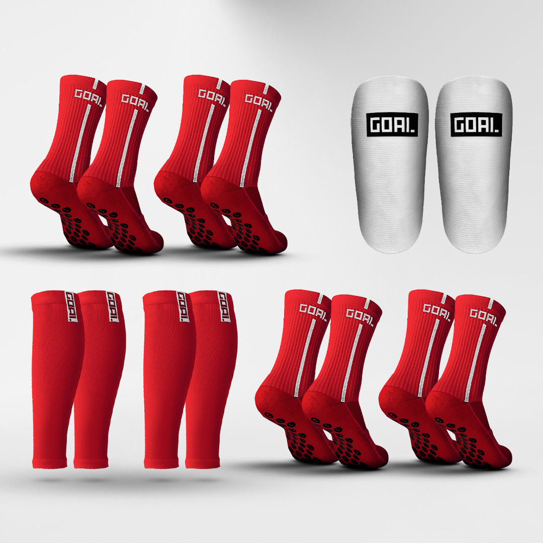 GRIP SOCKS X4 + MANGA PARA PANTORRILLAS X2 + ESPINILLERAS